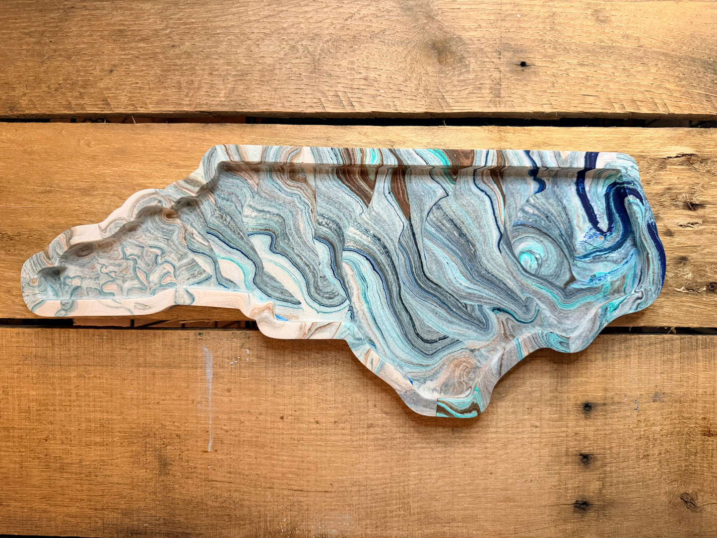 North Carolina Shaped Stoneware Tray | Handmade NC Home Decor | Southern Gift