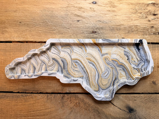 North Carolina Shaped Stoneware Tray | Handmade NC Home Decor | Southern Gift